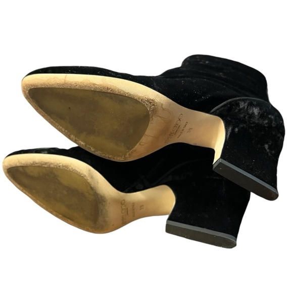 Jimmy Choo Autumn 65 Black Velvet Side Zip Ankle Bootie Size 39 (9) - Picture 11 of 13